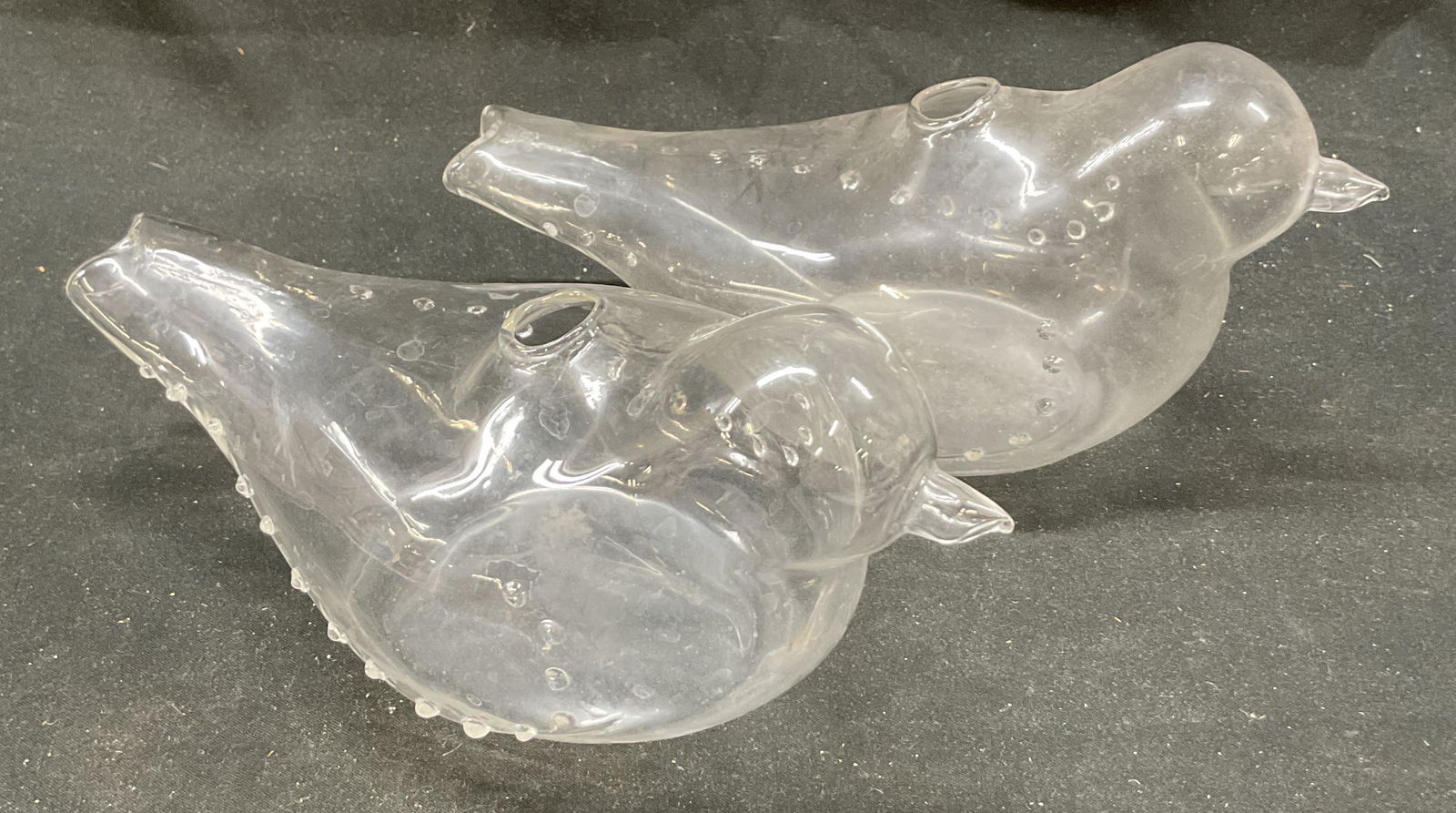 Set 2 Vtg Hand Blown Glass Bird Plant Starter (1 of 6)