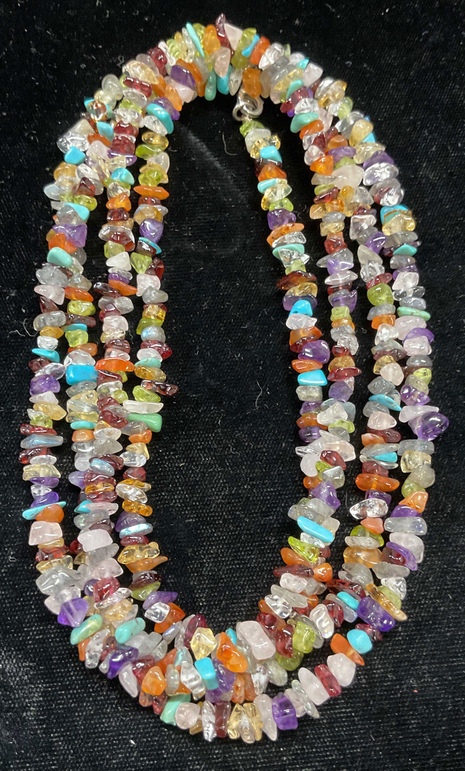Signed SI Sterling Semiprecious Beaded Necklace (1 of 7)