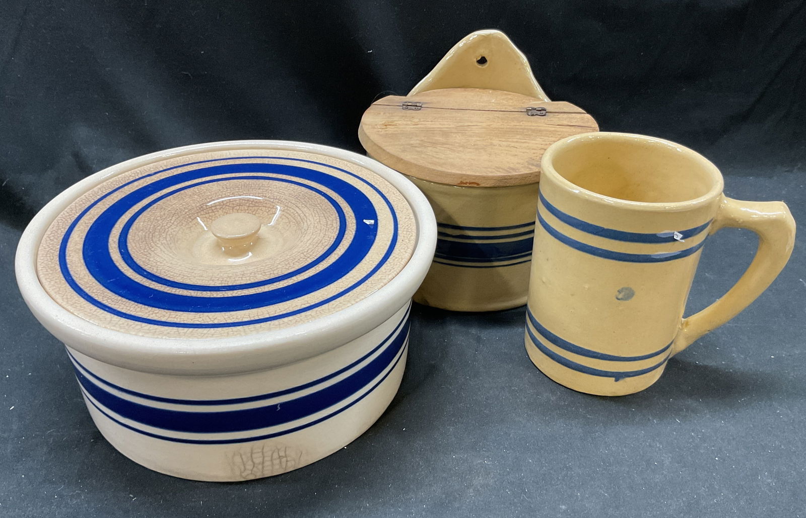 Lot 3 Vtg Buckeye Ceramic Wood Crock Mug (1 of 9)