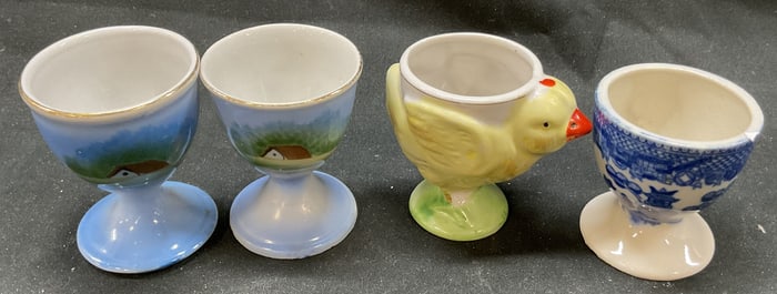 Lot 4 Vtg Ceramic Fine China Sake Tea Egg Cups