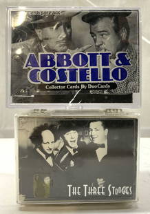 Lot 50+ 1990s Three Stooges & Abbott Trading Cards: Lot 50+ 1990s Three Stooges & Abbott Trading Cards Lot includes 50+ collectible trading cards from The Tree Stooges 1997 & Abbott & Costello 1996. Cards feature illustrations of figures. Surface wear