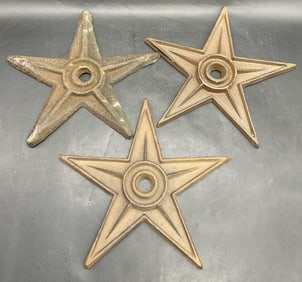 Lot 3 Vintage Iron Star Anchor Plates