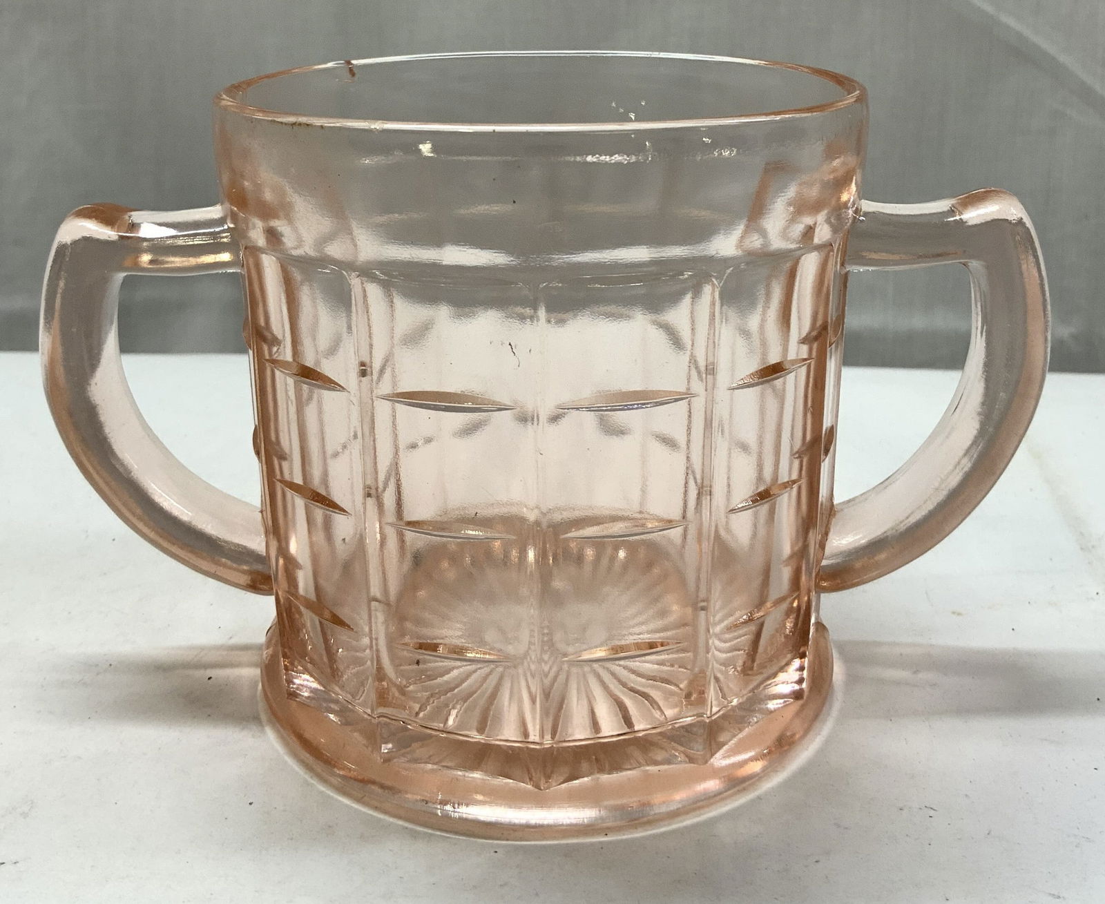 HAZEL ATLAS Pink Depression Glass Sugar Bowl (1 of 6)