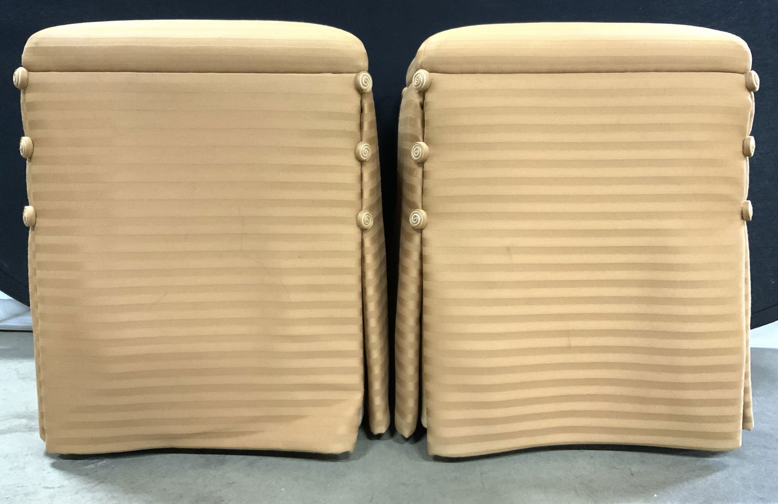 J ROBERT SCOTT ESCARGOT Pair Skirted Ottomans (1 of 10)