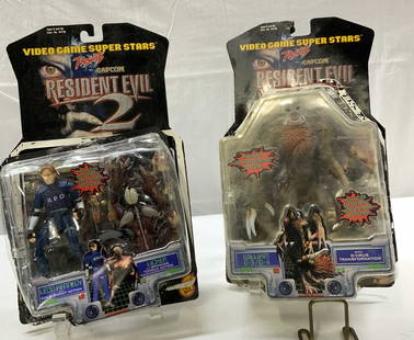 Lot 2+1998 CAPCOM Resident Evil Action Figures: Lot 2+1998 CAPCOM Resident Evil Action Figures 2 BRAND NEW ACTION FIGURES. Residue from plastic has come off & figures are William & Leon Hennedy with Licher. Surface wear consistent to age, use & exp