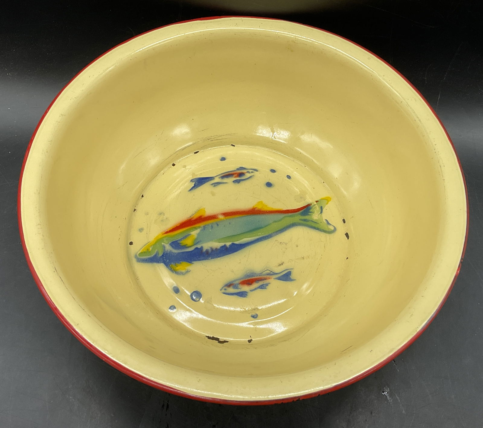APRIL CORNELL Maritime Fish Motif Enamel Bowl