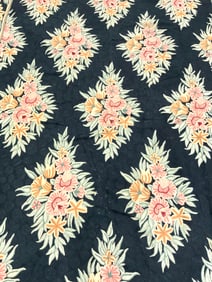 Vintage Hooked Rm Sz Floral Rug