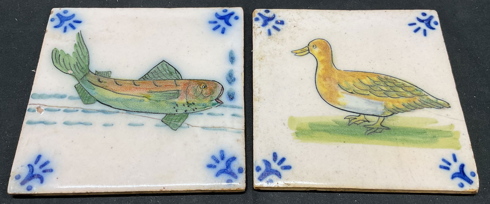 Set 2 Vtg C. Gomil Hand Painted Kitchen Tile (1 of 8)