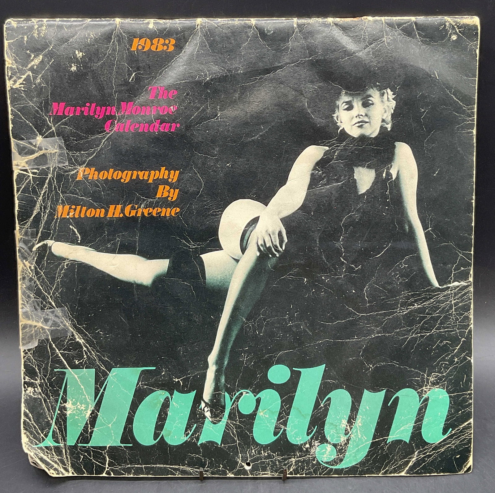 1983 The Marilyn Monroe Calendar Milton H. Greene: 1983 The Marilyn Monroe Calendar, Photography by Milton H. Greene. Measures approx. 12L x 12W in. Discoloration, separation, surface wear, and warping present. home decor, home accents, homewares, hou