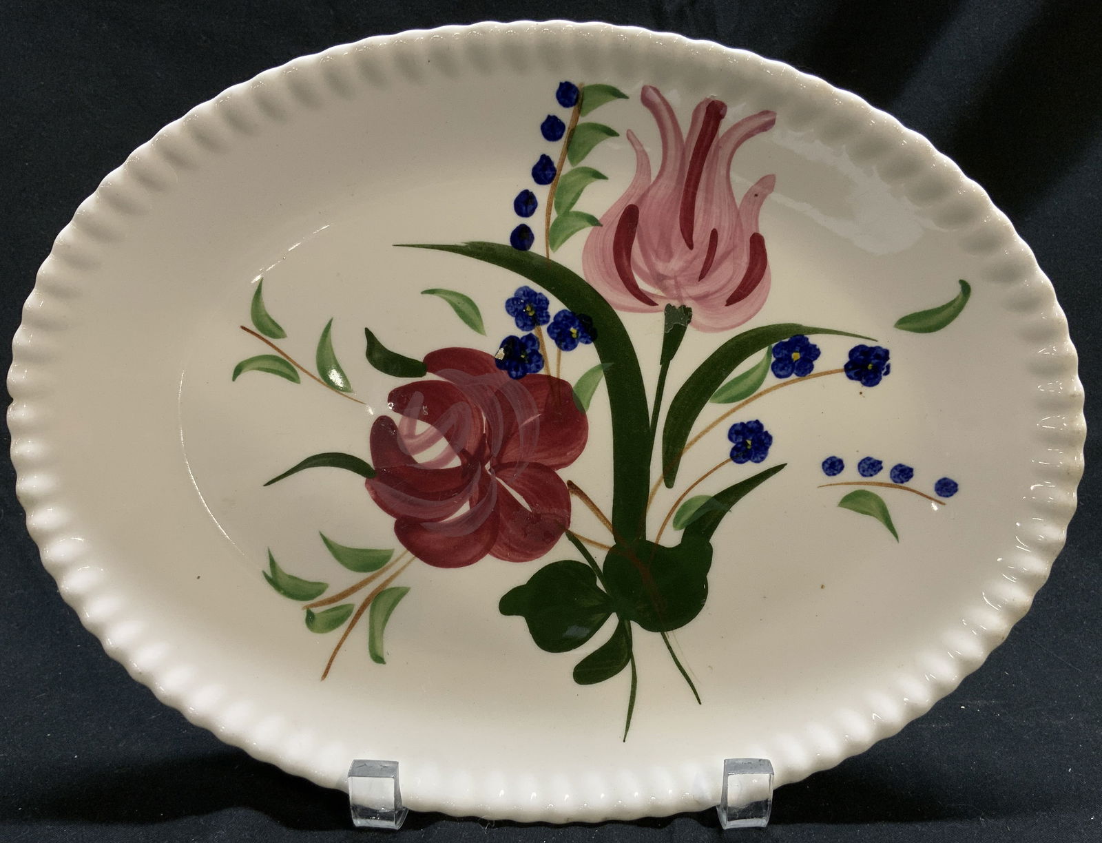 Blue Ridge Southern Pottery Floral Oval Platter (1 of 6)