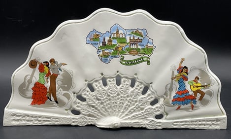 MOLINA ARJONILLA JAEN Signed Ceramic Fan Sculpture