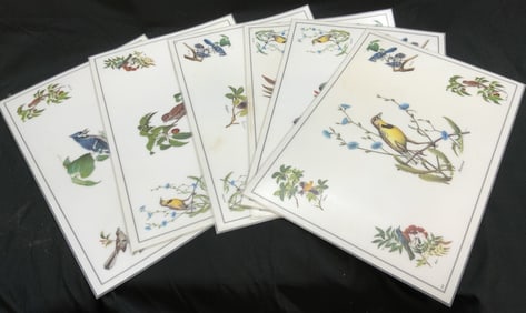 Set 6 Bird Detailed Vntg Tbl Placemats