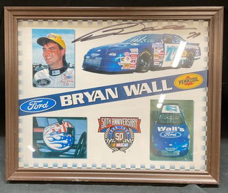 Signed Bryan Wall #77 NASCAR Framed Print