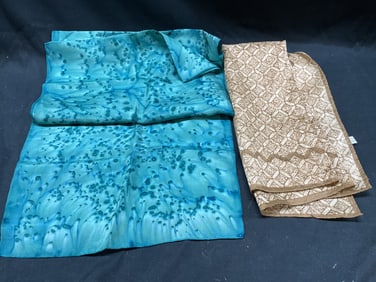 Lot2 Vtg Polyester Scarf Foulards,  Baar & Beards+