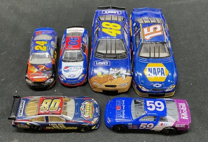 Lot 6 1990-2000s Metal NASCAR Race Blue Cars