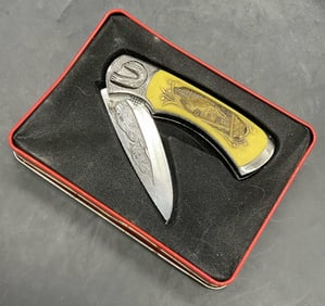 NASCAR Motif Folding Knife W/ Original Box