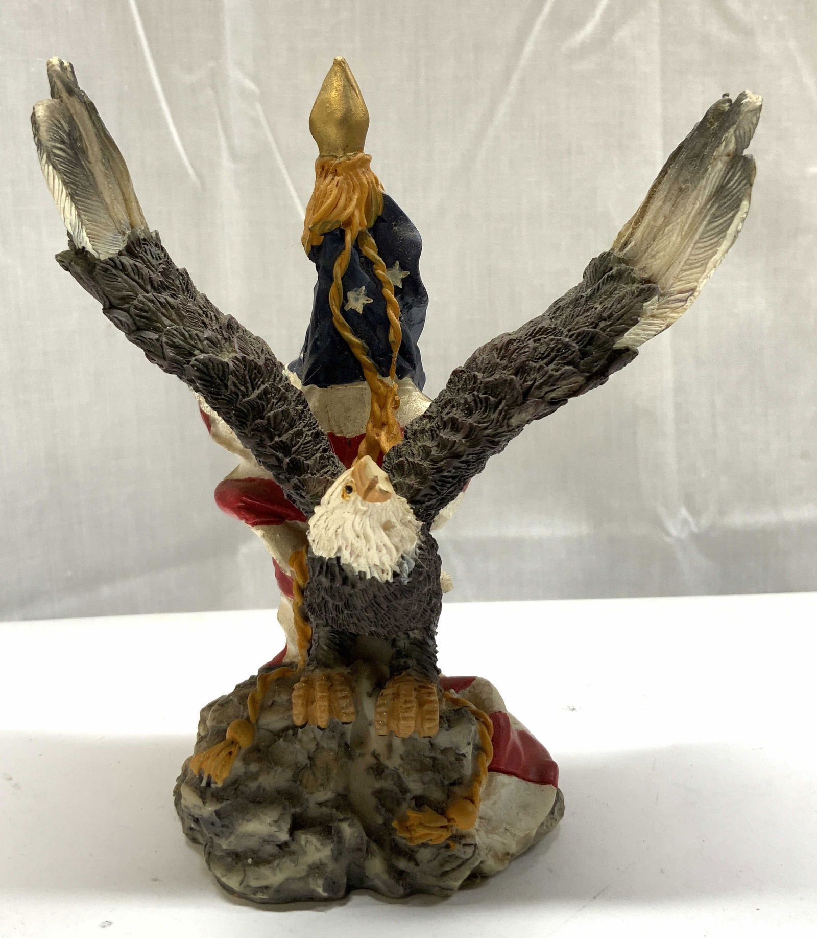 Patriotic American Bald Eagle W Flag Figurine (1 of 6)