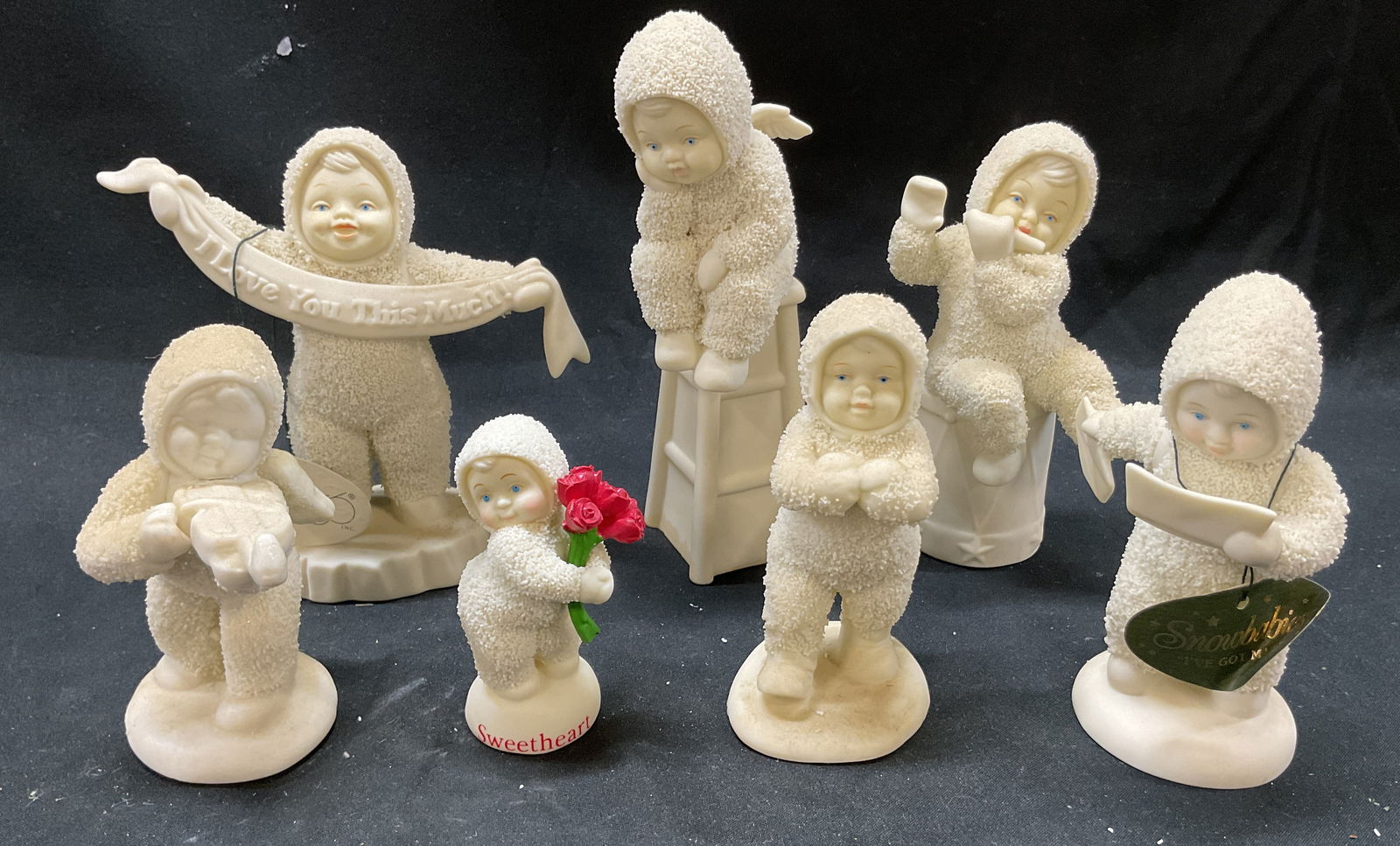Set 7 Vtg Porcelain Snowbabies Figurines (1 of 9)