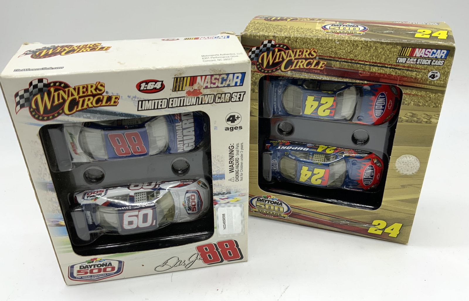 2+ 2000s WINNERS CIRCLE 1:64 Die-Cast Car Sets NIP: Lot 2+ 2000s WINNERS CIRCLE 1:64 Die-Cast Car Sets Boxes read Daytona 500 50 year anniversary. One box also reads Limited Edition 2 car set.Sets feature die-cast cars from 2008 & 2009. Specifically, J