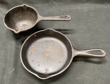 2 Lodge Wagner Ware Sidney Cast Iron Skillet USA