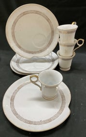 8 Vtg Renaissance Porcelain Dessert Plates & Cups