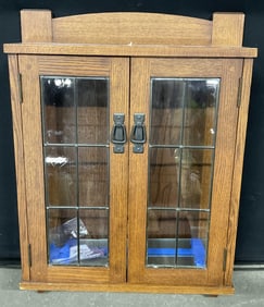 Vintage Wooden Double Door Wall Shelf