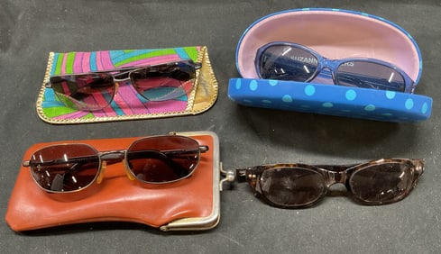 7 Vtg Sunglasses & cases Emanuel Ungaro Italy +