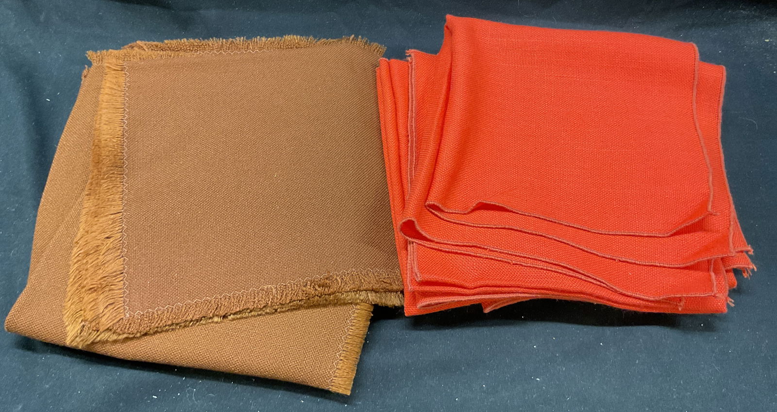 Lot 16 Orange & Brown Table Linens (1 of 7)