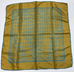 JOHN WEITZ Golden Dollar Motif Silk Print Scarf