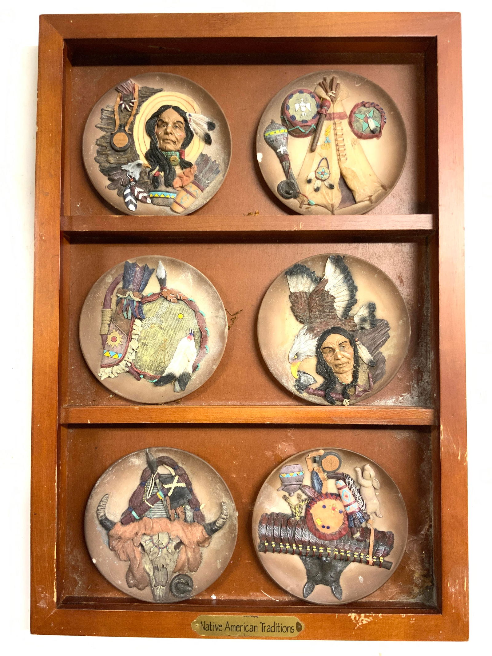 NATIVE AMERICAN TRADITIONS Vtg Prc Plts & Shelf (1 of 8)