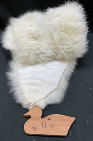 Lot 2 Vtg ORVIS Closet Hanger White Fur Collar
