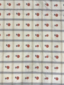 Vintage Floral & Plaid Patterned Quilt