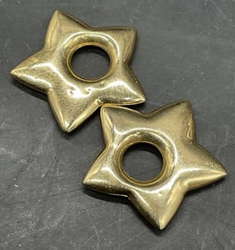 Pair 585 14K Yellow Gold Star Accessories