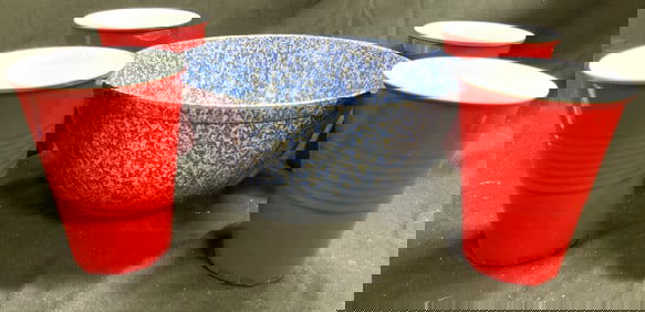 Lot 5 180 Degrees Cups & Splatterware Melamine Bwl