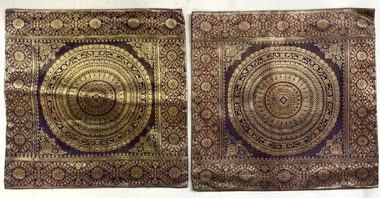 Lot 2 Banarasi Silk Pillow Cases