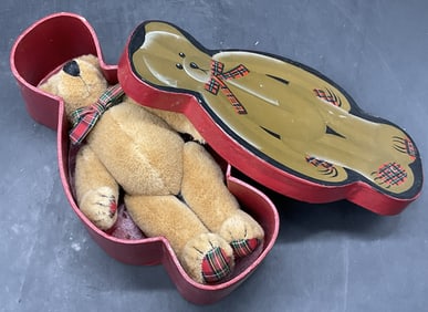 FAO SCHWARZ Vtg Plush Teddy Bear W/ Original Box