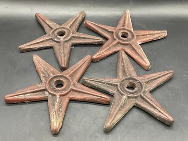 Lot 4 Vintage Architectural Chalkware Star Decor