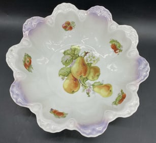 Vintage Bavarian Porcelain Fruit Motif Bowl