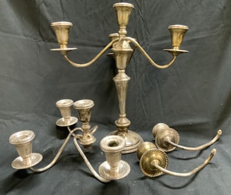 Kentshine Sterling Weighted Candelabra & Arms