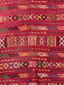 Vintage Handmade Wool Fringed Runner