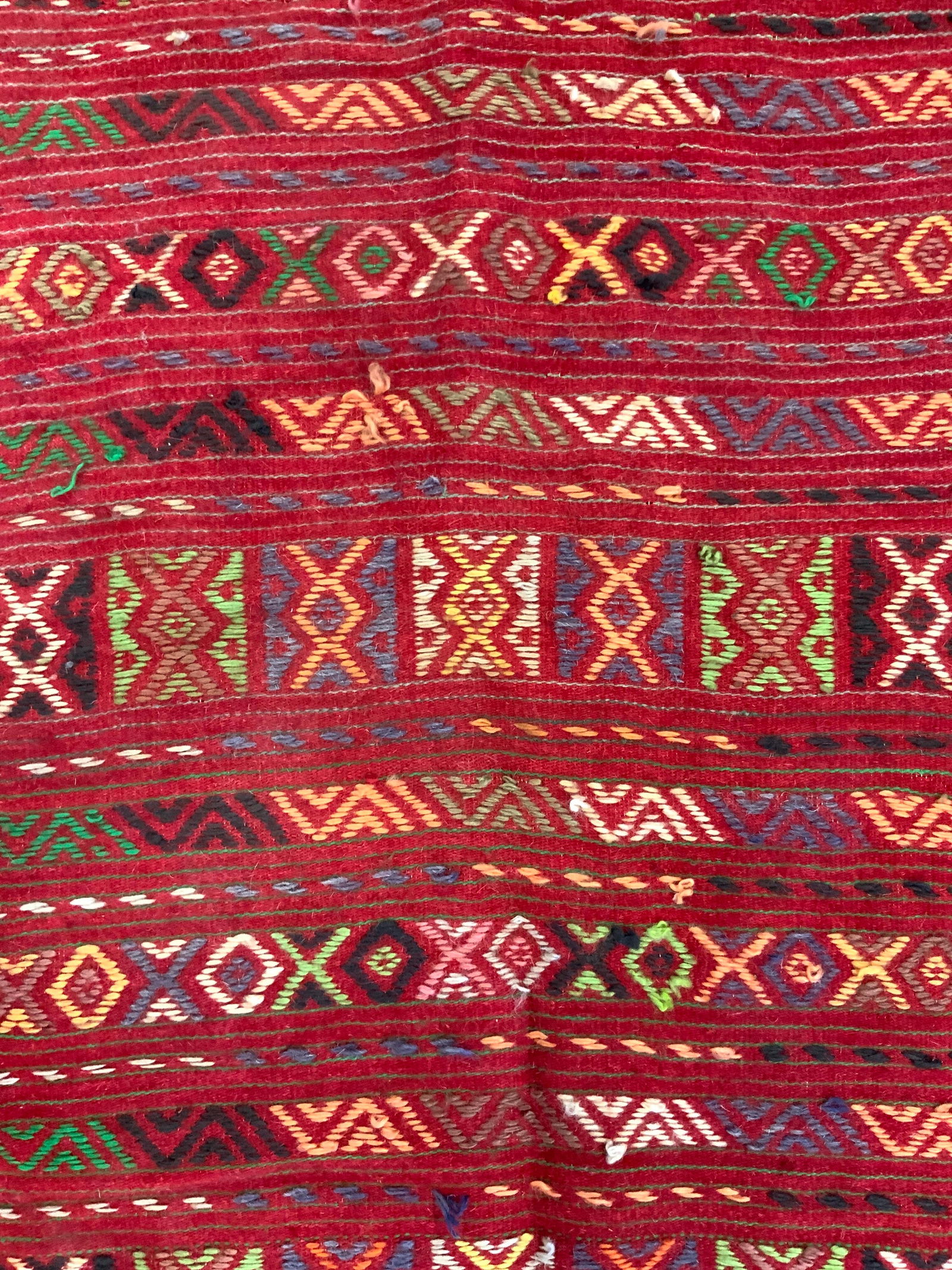 Vintage Handmade Wool Fringed Runner (1 of 7)