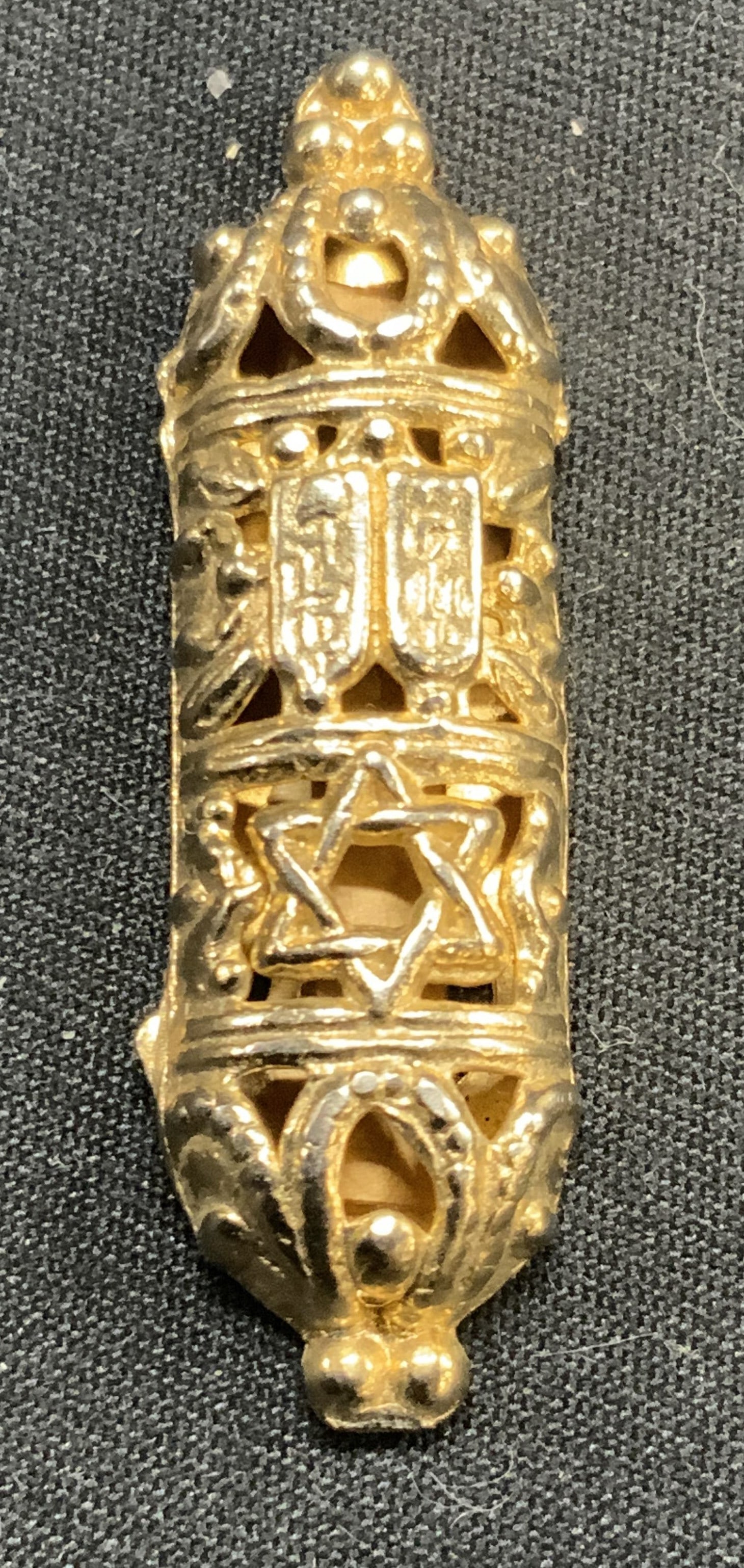 Gold Toned Judaica Mezuzah Pendant (1 of 6)