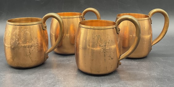 Set 4 WEST BEND ALUMINUM CO. Copper Mugs, USA