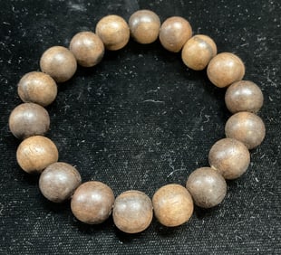 Vintage Round Wood Beaded Bracelet
