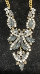 Vintage Crystal Pendant Statement Necklace
