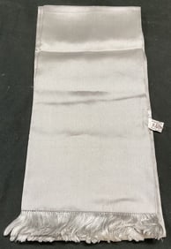 Vtg B Altman Silver Silk Fringe Scarf