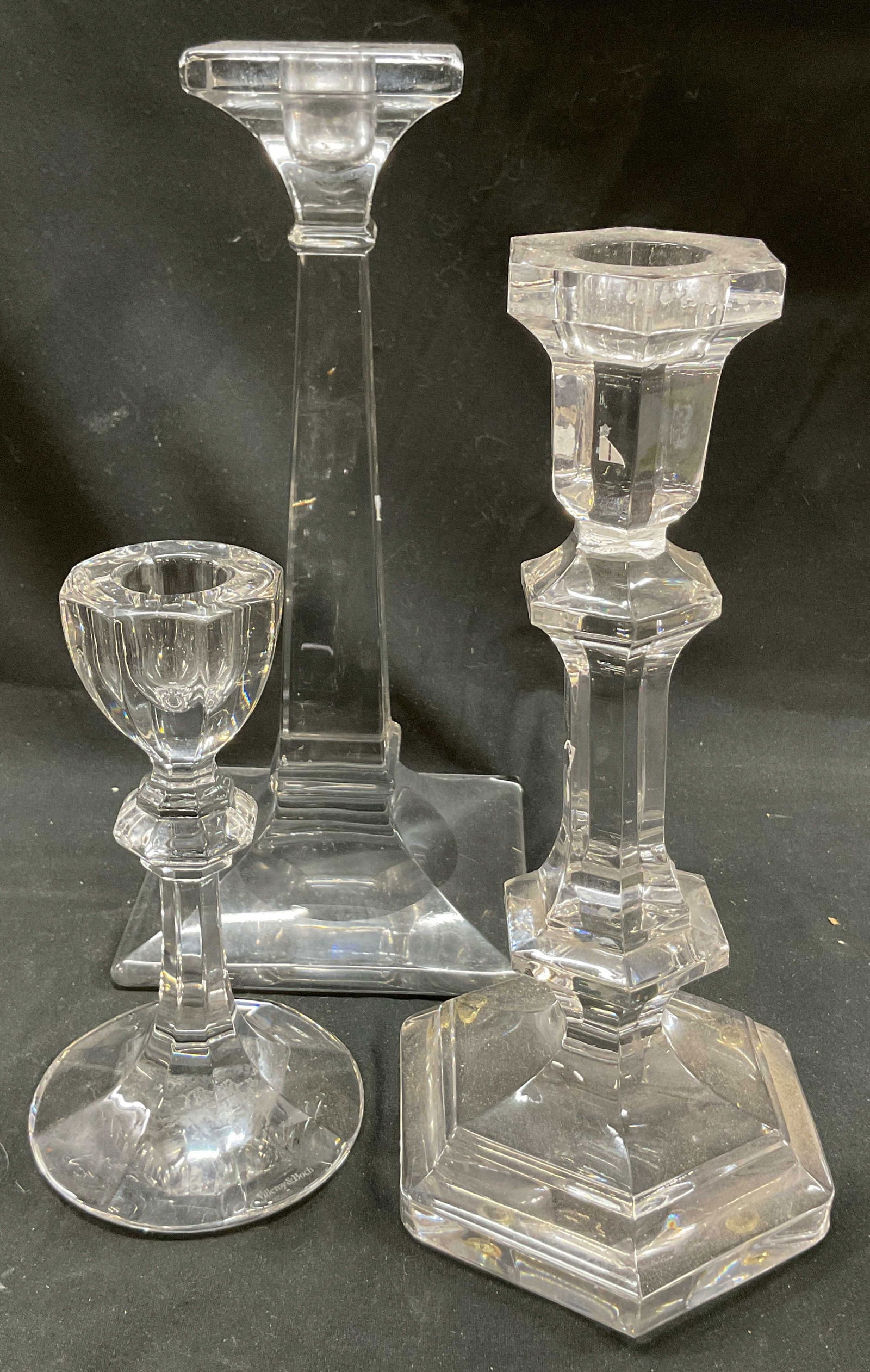 Lot 3 VILLEROY & BOCH Glass Crystal Candlestick (1 of 6)
