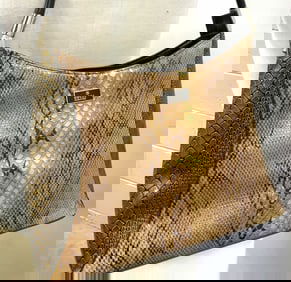 Brown & Tan Snakeskin Style Handbag