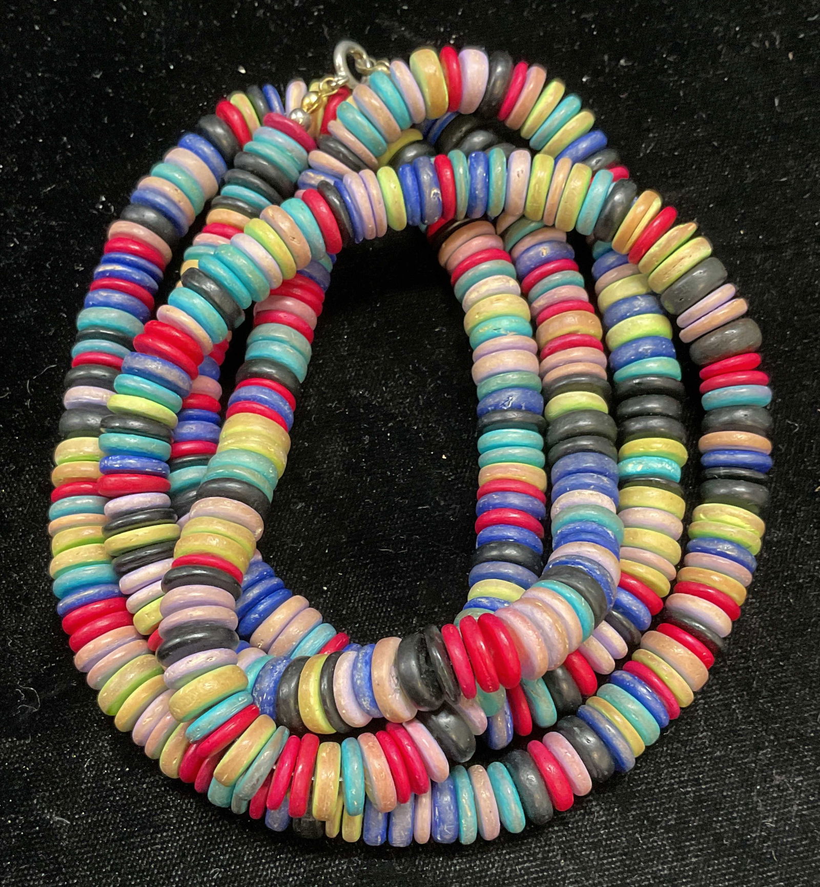 Vintage Multicolor Beaded Disc Necklace (1 of 7)