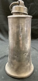 Antiq German Pewter Toned Metal Bottle Beer Stein